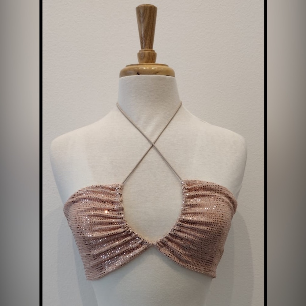 Olivaceous Sequin Bralette Top